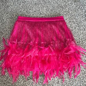 Fringe Hot Pink Skirt !!!!